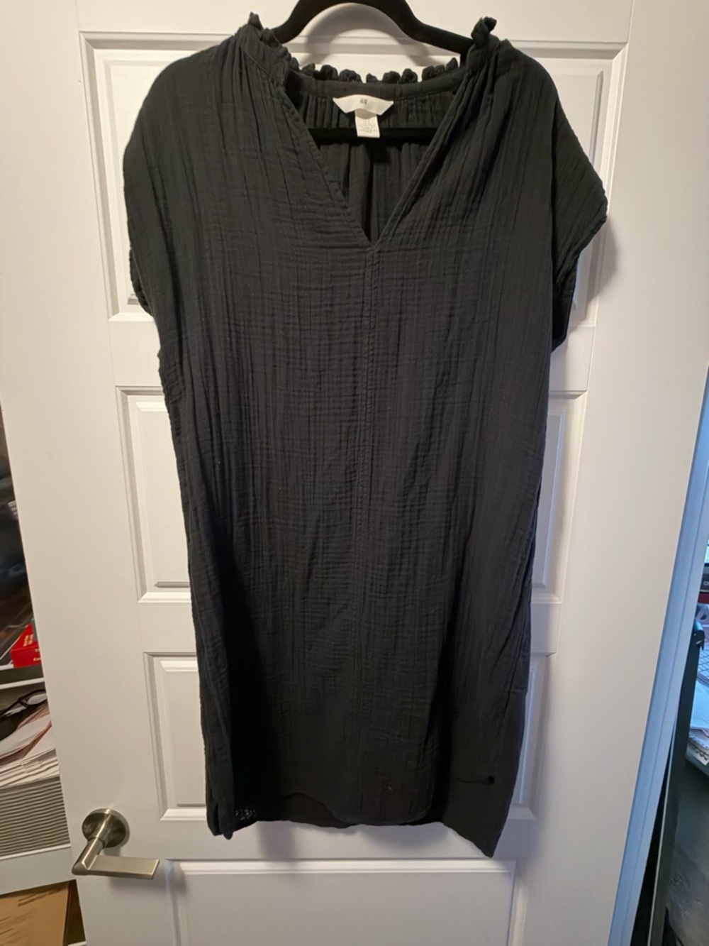 H&M Black Gauze V-Neck Tunic Coverup